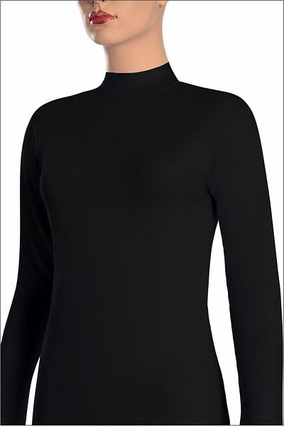 NİSYVE Black and White 2-Pack Women's Cotton Lycra Long Sleeve Turtleneck Knitted Bodysuit