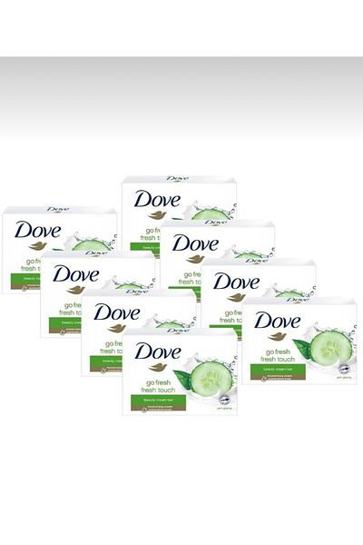 Dove Fresh Touch Beauty Soap - Moisturizing Effect, 8 X 90 Grams Beauty Cream Bar