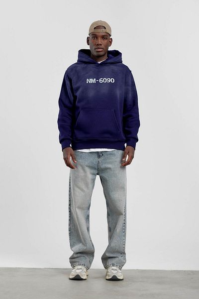 NOMARC Φούτερ με στάμπα Navy Blue NM-6090 με κουκούλα