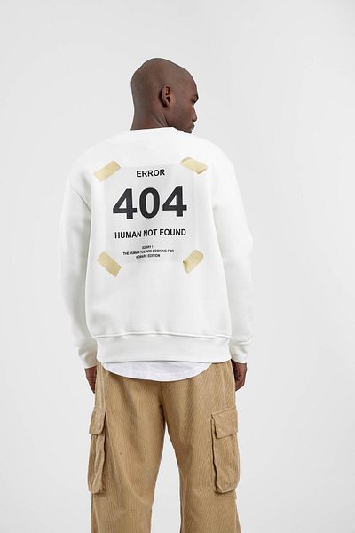 NOMARC Λευκό φούτερ με στάμπα 404 Crew Neck