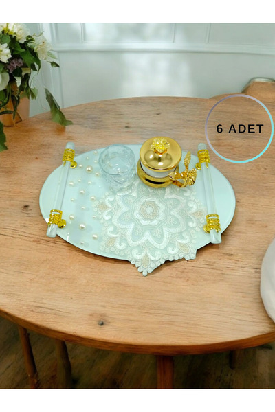 Altın Çeyiz Tekstil Kokteyl Kahve Yanı Güpür Sunumluk Peçetesi 6'lı