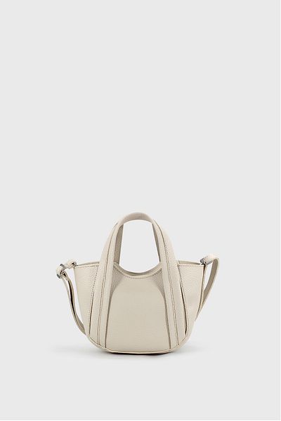 LUNABLU Women's Cream Soft Vegan Leather Crossbody Hand and Shoulder Bag