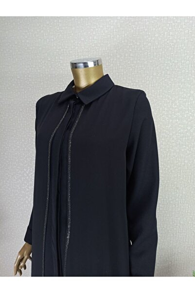 ELİF ERGÜN TEKSTİL 7010 Önü Detaylı Taşlı Kol Uçları Düğmeli Gömlek Yaka Abiye Takım Qks Takım 7010 #23-03#
