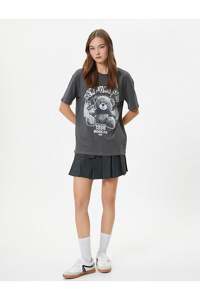 Koton College T-Shirt Short Sleeve Crew Neck Cotton