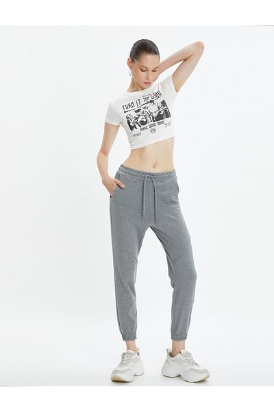 Koton Basic Jogger Sweatpants with Tie-Up Waist and Pockets