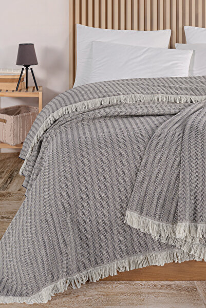 Evim Бавовняна ковдра Bige Koyu Indigo, багатофункціональна, двоспальна - 200x220 см