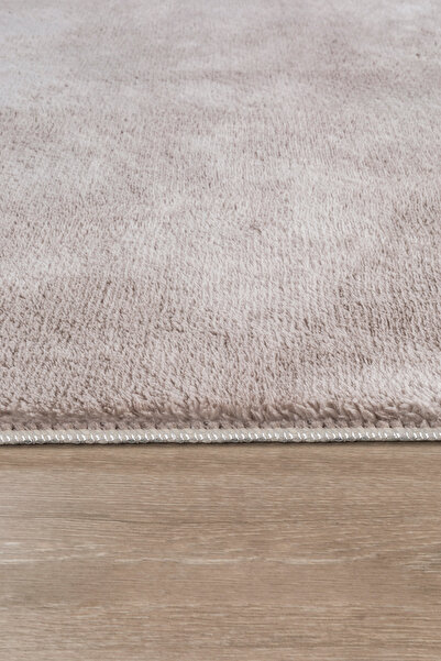 Guaj Home Puffy Peluş Post, Overlok Kaymaz Taban Halı 8 Renk GJ Kahverengi
