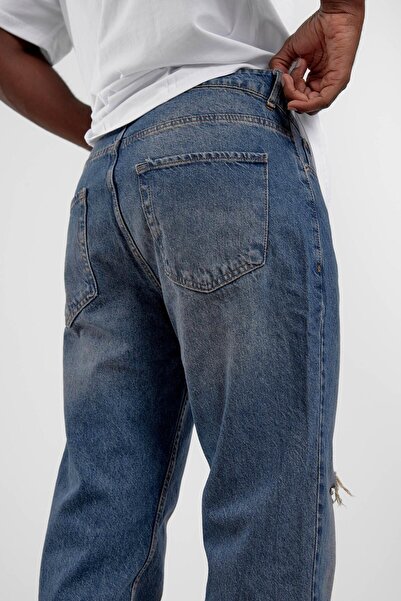 NOMARC Blugi largi KP-548 albastru