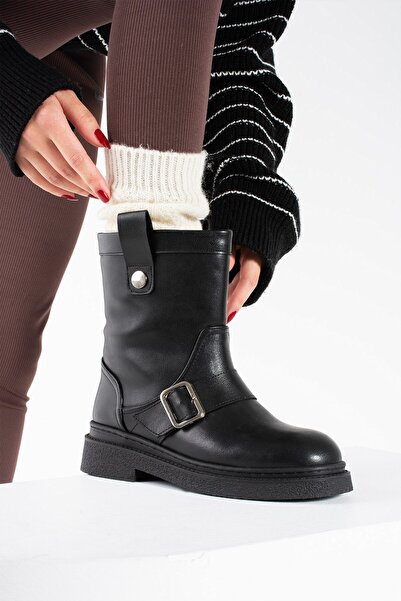 Seniorah Γυναικείες μπότες Juten Black Skin Inside Plush