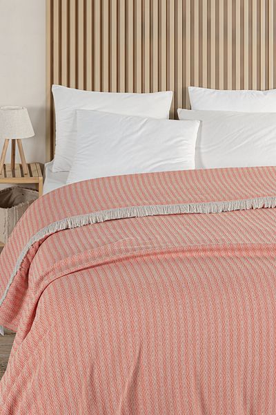 Evim Cotton Orange Bige Bedspread 200X220 cm