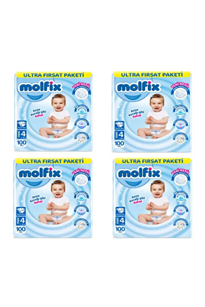 Molfix 4 Numara 100lü Ultra Fırsat Paketi Bebek Bezi X (4PAKET)