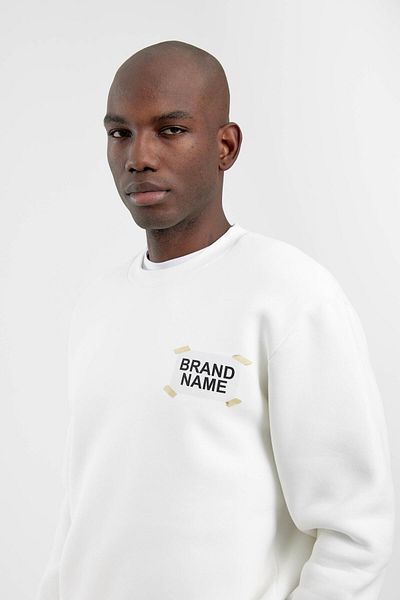NOMARC Λευκό φούτερ με στάμπα 404 Crew Neck