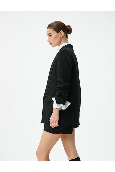 Koton Blazer-Jacke, Schalkragen, Tasche, normale Passform
