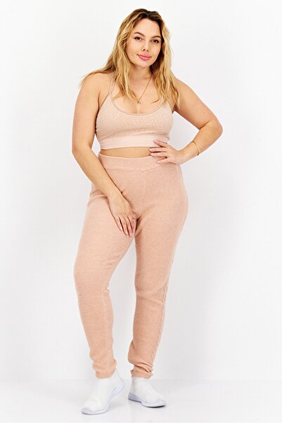 Guess Women Regular Fit Cable Knit Stretchable Pants, Peach