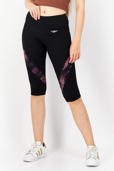 SPEEDO Women Sportswear Fit 3/4 Training Leggings, Black