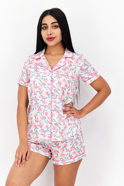 Kensie Women 2 Pcs Floral Print Top And Bottom Sleepwear Set, Pink Combo