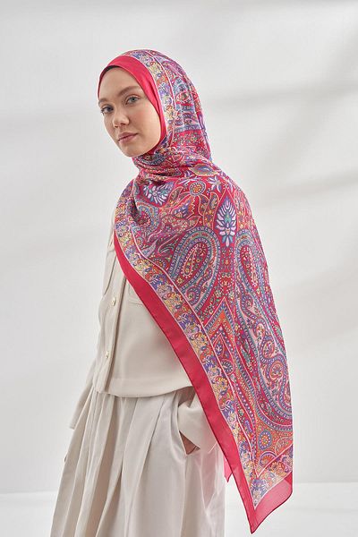 ARMANDA Ethnic Voile Σάλι Πασμίνας - Φούξια