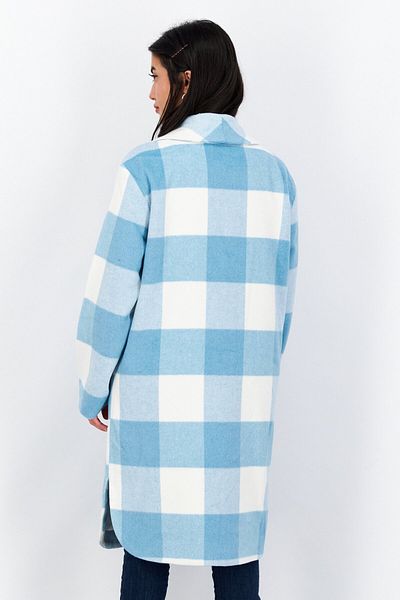 BB Dakota by Steve Madden Women Long Sleeve Plaid Trench Coat, Blue