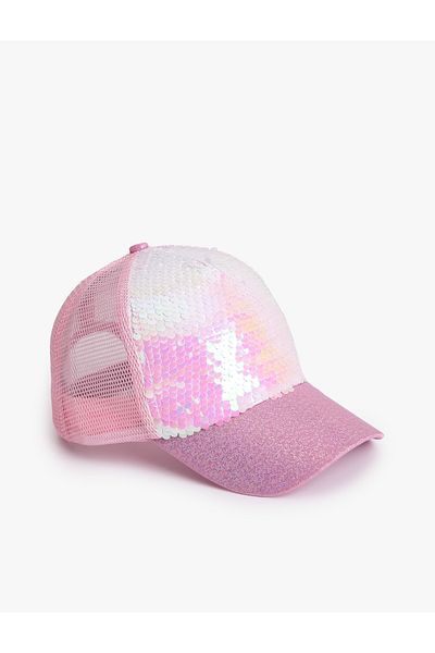Koton Mesh Cap Hat Sequined Sequined