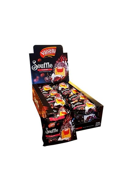Vanelli Vanilla Souffle Cake - Cherry, 50Gr (1 Box)