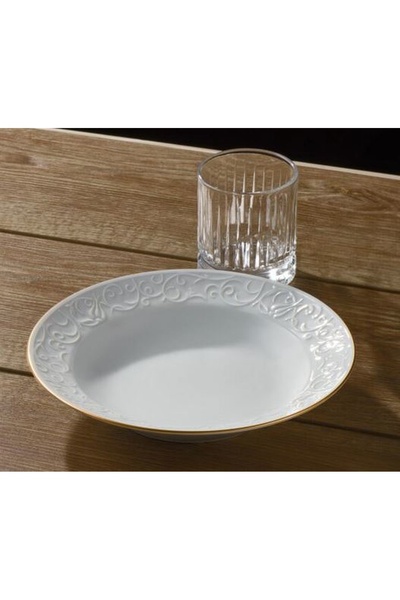 Mask Gür Al Porselen Bahar Dalı Yaldızlı 6 Adet 22cm Çukur Tabak