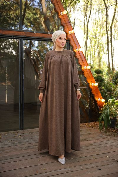 Nissra Ankanoor Καφέ Ρόμπα Πόρπη Hijab Φόρεμα Anka 258027