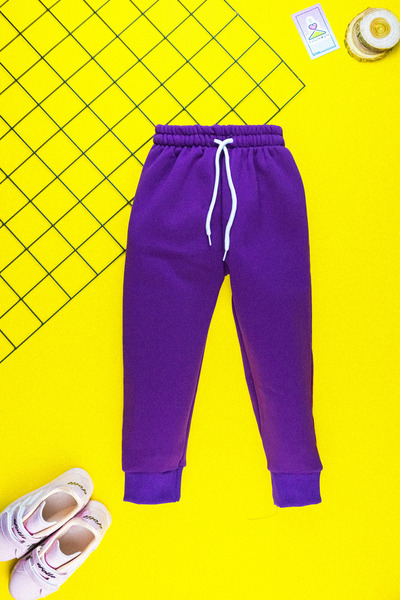 Yalçınoğlu Şardonlu 3 İplik Konforlu ve Şık Kız Çocuk Sweatshirt Takım - Boyalı Eğlenceli Desen 3-9 Yaş