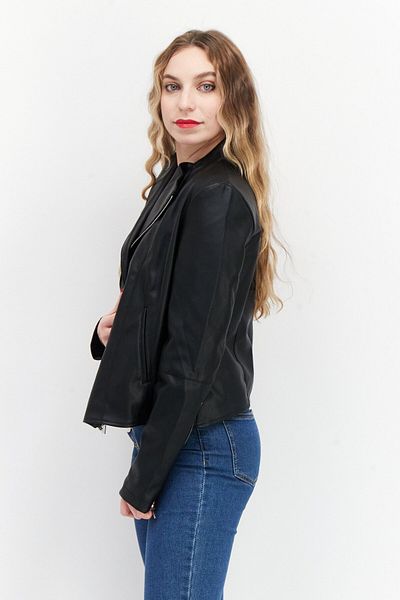 French Connection Women Plain Motorcycle Jacket, Black
