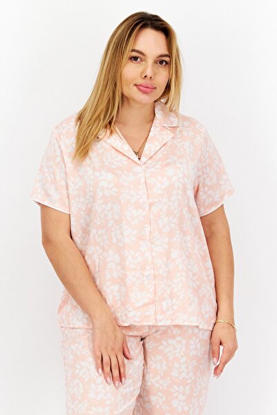Anne Klein Women 2Pcs Floral Print Pajama Sets, Pink