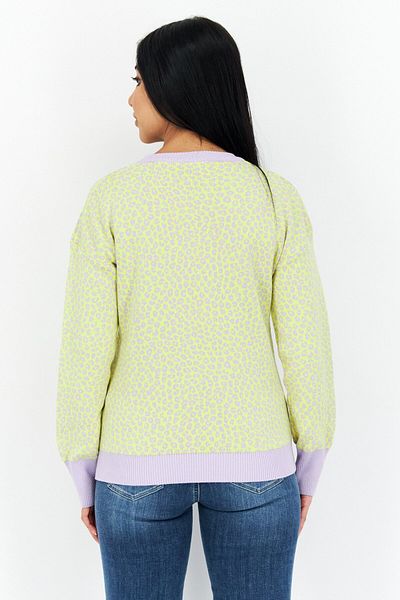 Levi's Women Crew Neck Animal Print Sweaters, Yellow
