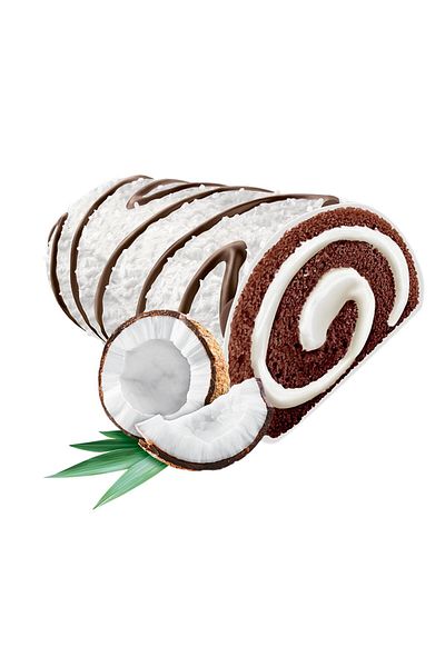 Vanelli 24 Pieces Roll up Coconut Coated Cocoa Cake