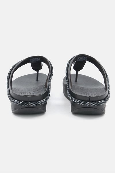 Fitflop Women Fino Crystal Chord Slip On Slandals, Black
