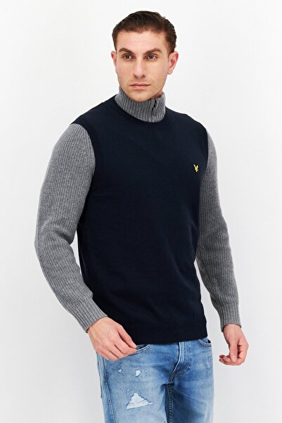 Lyle & Scott سترة رجالي بدون أكمام بشعار العلامة التجارية، أزرق داكن