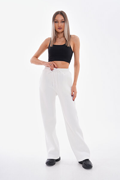 kallima Λευκό ροζ χοντρό 3 νήμα Άνετη εφαρμογή Φαρδύ γυναικείο φούτερ