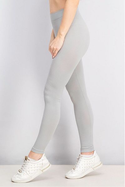Tchibo Women Solid Pull On Leggings, Grey