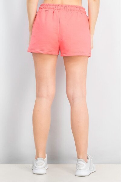 BENCH Women Drawstring Brand Logo Shorts, Coral