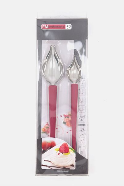 FACKELMANN 2 Pieces Fmprofessional Decorating Spoon Set, Silver
