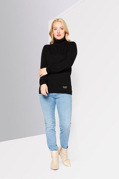 Cavalli Class Women High Neck Knitted Sweater, Black