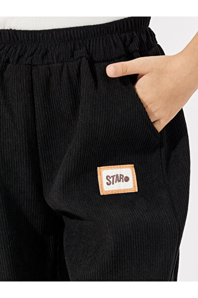 Styli بنطال رياضي من قماش مخملي بتصميم باتش