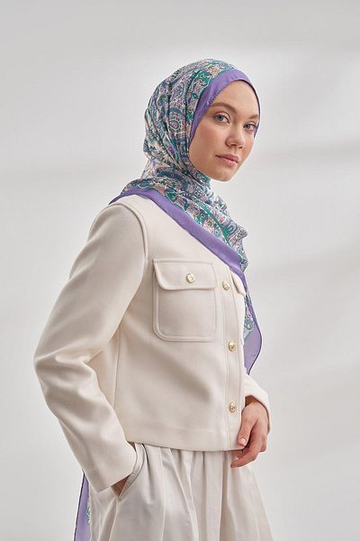 ARMANDA Ethnic Voile Σάλι Πασμίνας - Λιλά - 6035-761