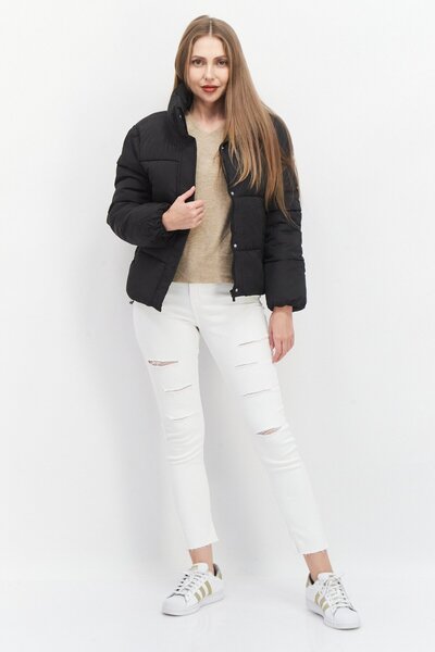 French Connection Women Quilted Puffer Jacket, Black