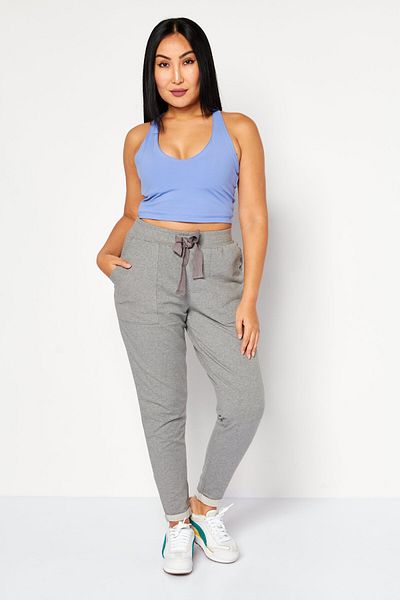 Felina Women Regular Fit Plain Jogger Pants, Grey