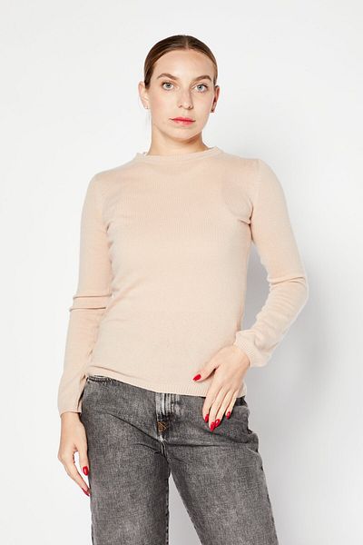 Cavalli Class Women Crew Neck Long Sleeve Brand Logo Sweater, Blush