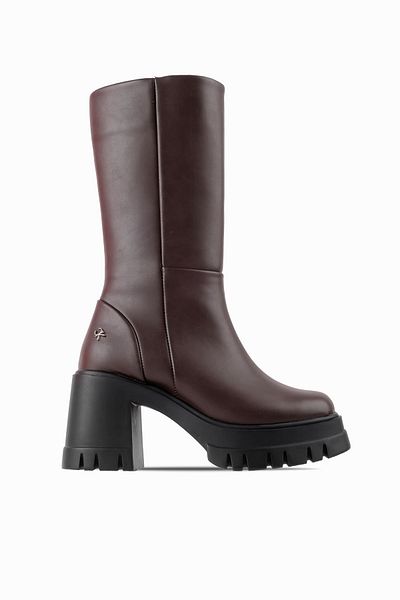 Lal Shoes & Bags Cizme Hanks maro cu talpă înaltă și toc gros