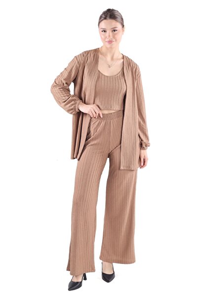 Rays Σετ παντελονιού και μπλούζας κιμονό 3 τεμαχίων από βιζόν 7002