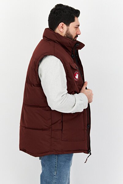 Canada Weather Gear Men Plain Vest Jacket, Maroon