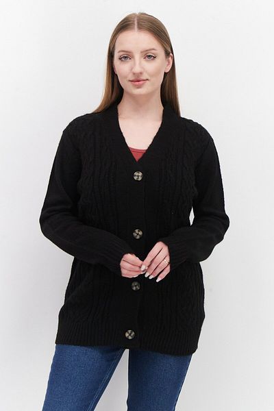 Threadbare كارديجان نسائي بأزرار، أسود