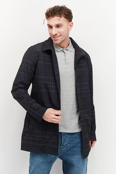 French Connection Men Stripe Windbreaker Jackets, Black Combo