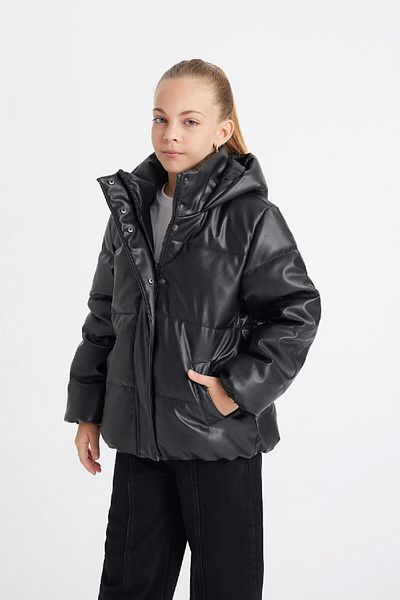 DeFacto Pufferjacke für Mädchen – wasserabweisend, mit Kapuze und Reißverschluss C5496a824au