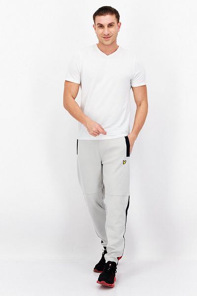 Lyle & Scott Men Brand Logo Side Pocket Sweatpants, Light Grey